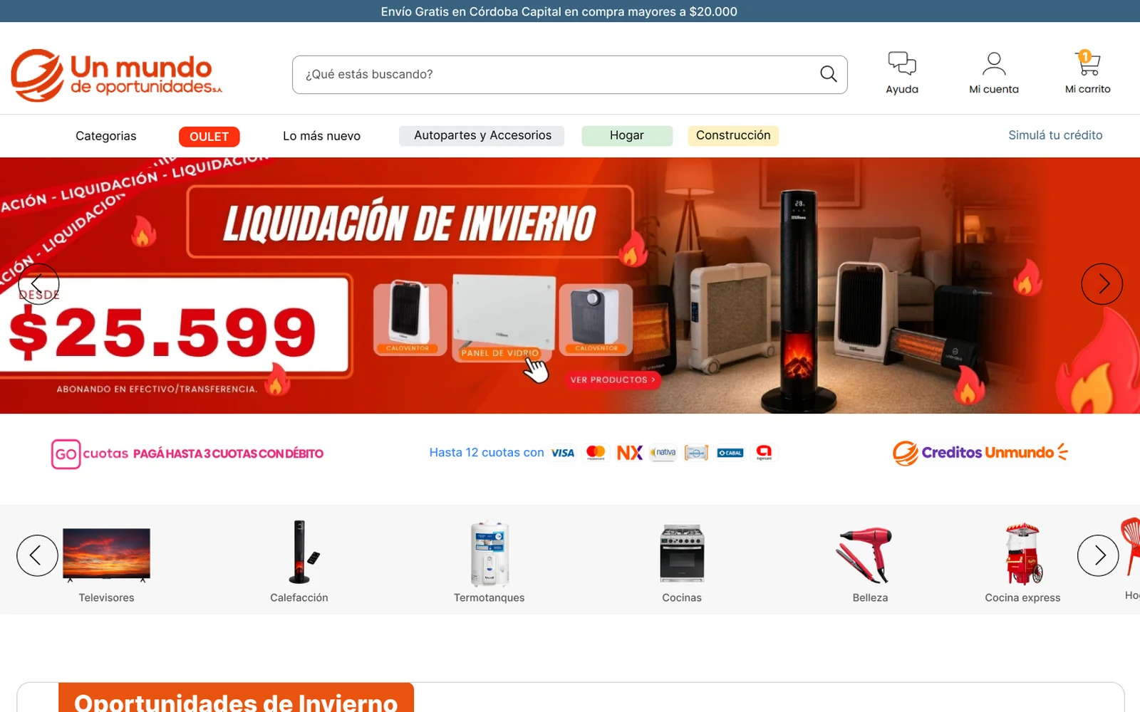 Home de Un Mundo después de la auditoría