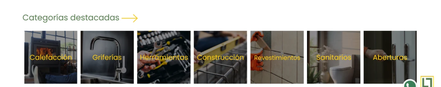 La Lomita antes: los nombres de las categorías se pierden sobre las fotos.