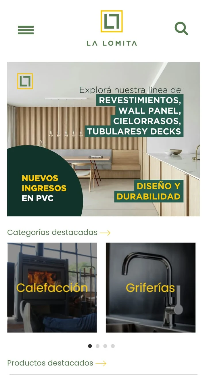 La Lomita antes: secciones pegadas y botones desparejos.