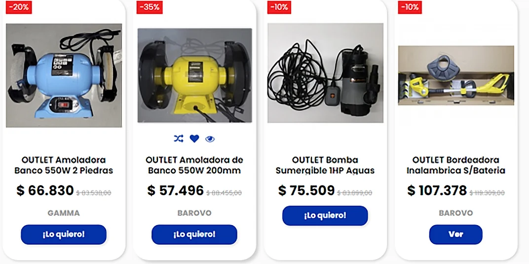 Mafacha antes: ofertas sin urgencia ni jerarquía entre precio y descuento.